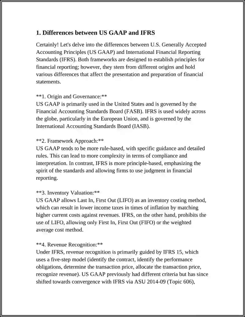 GLOBAL GAAP DISTINCTIONS 3