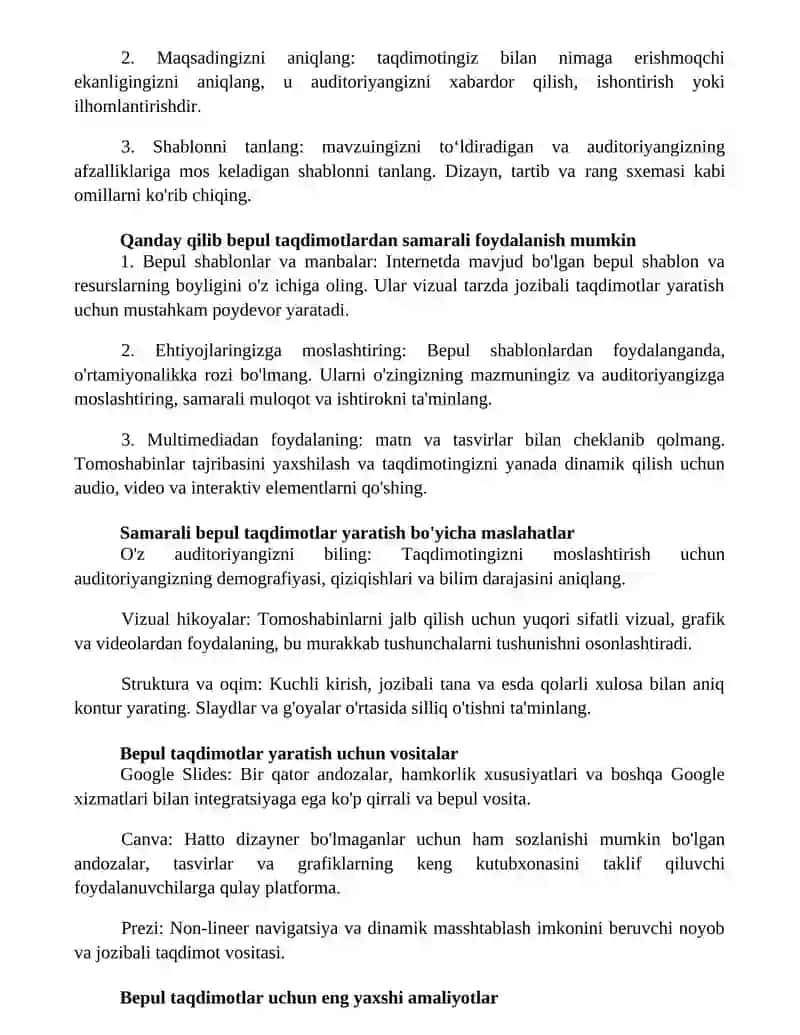 Tekin Taqdimotlar 3