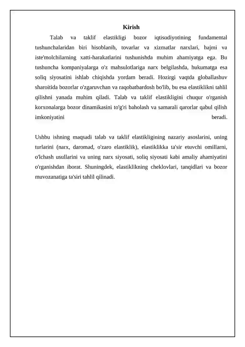 Talab va taklif elastikligi 3