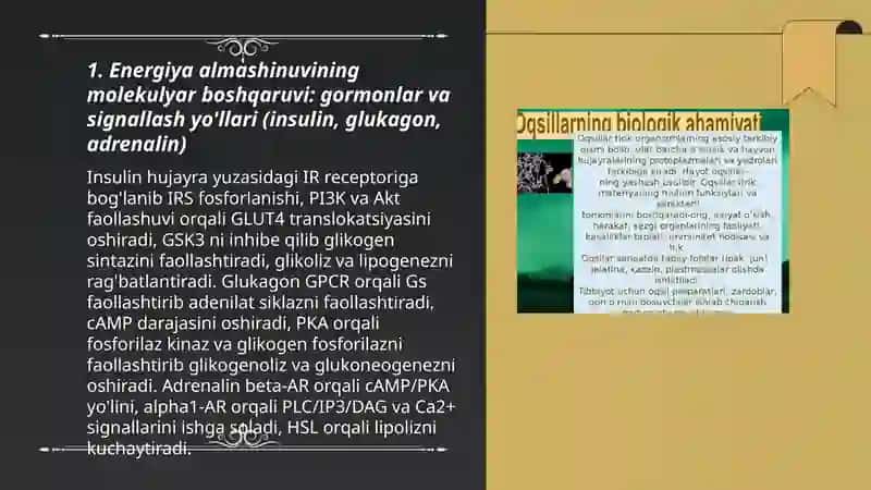 Energiya almashinuvining boshqarilishi 3