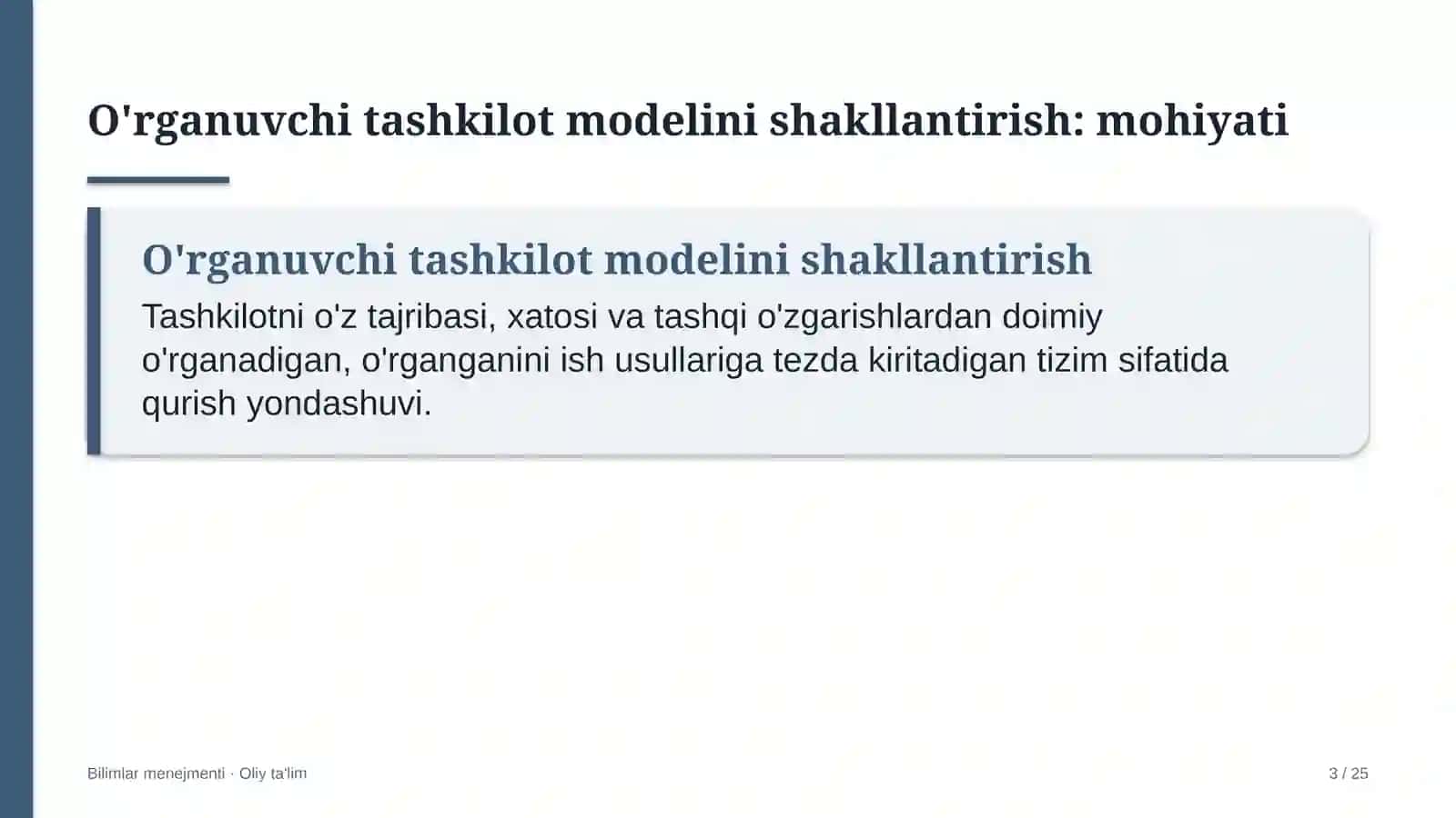 tizim integratorlarida o'rganuvchi tashkilot modelini shakllantirish 9097 3