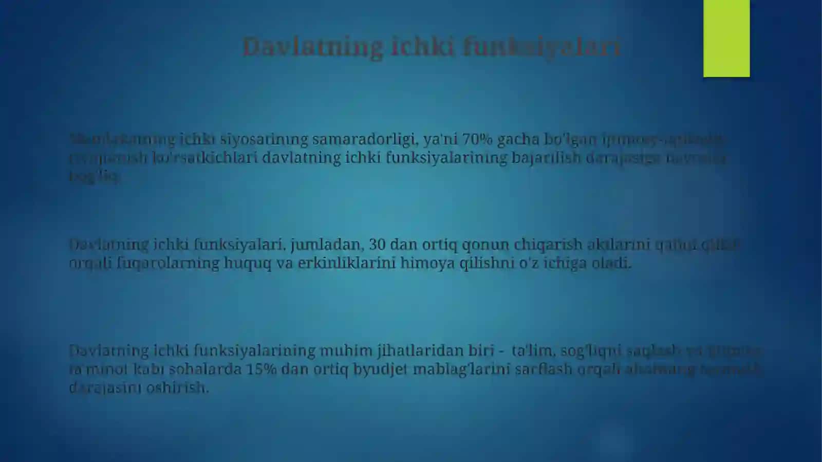 Davlatning Ichki va Tashqi Funktsiyalari 3