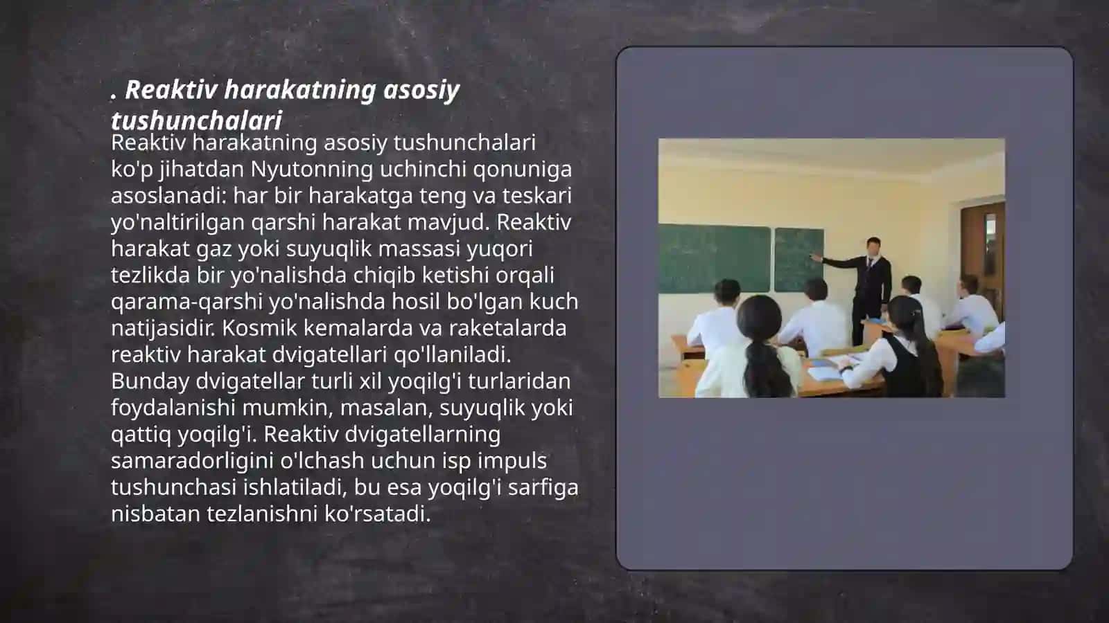 Reaktiv harakat formulalari 3