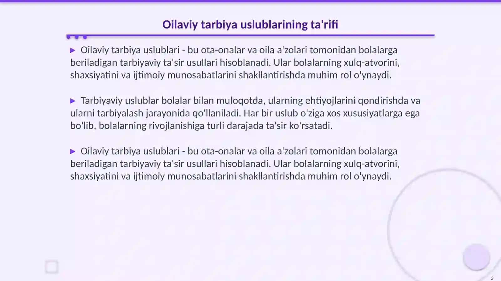 Oilaviy tarbiya uslublari 3