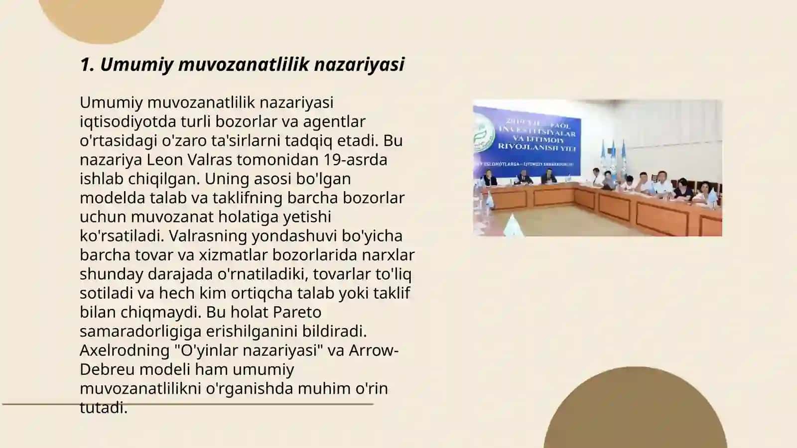 Umumiy muvozanatlilik va samaradorlik 3