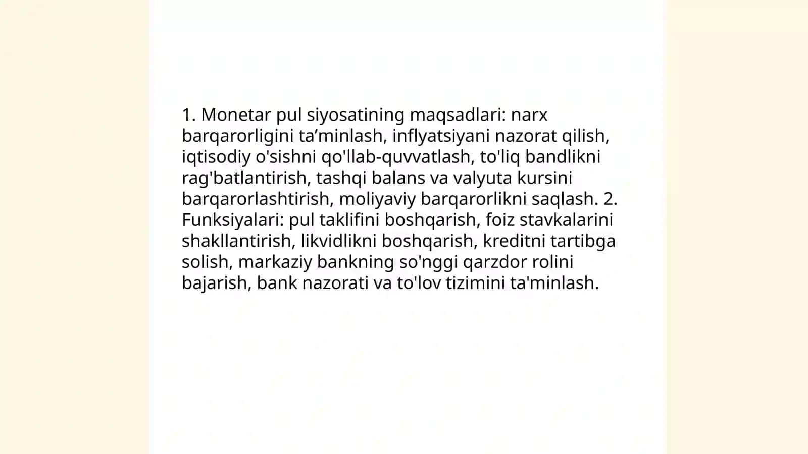 Monetar pul siyosat va foiz stavkasi 3