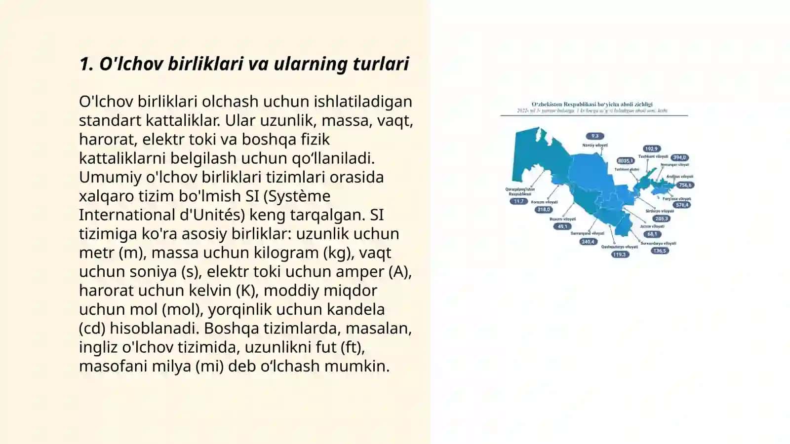 O'lchovlari bo'yicha taklif berish 3
