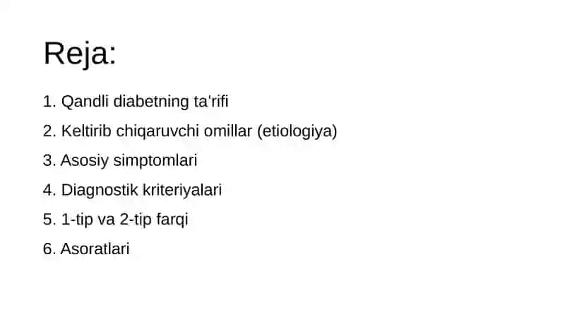 Qandli diabet klassifikatsiyasi 3
