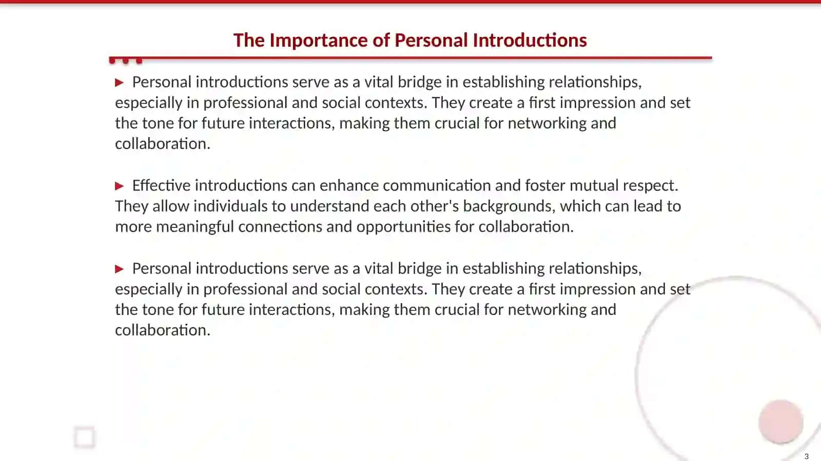 Describe a person you know and how you introduce them to others 3