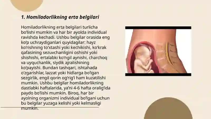 Homiladorlik diagnostikasi dastlabki 3 oyligida 3