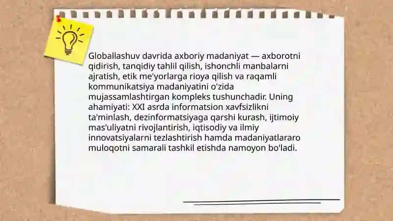 Globallashuv davrida axboriy madaniyat zarurati 3