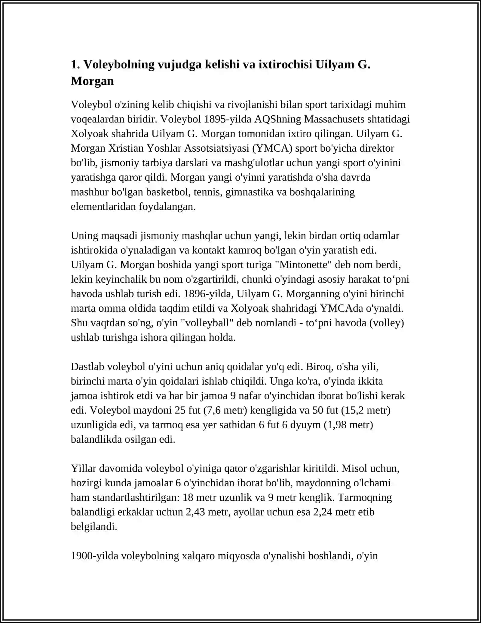 VALEYBOL OYNINI RIVOJLANISH TARIXI 3