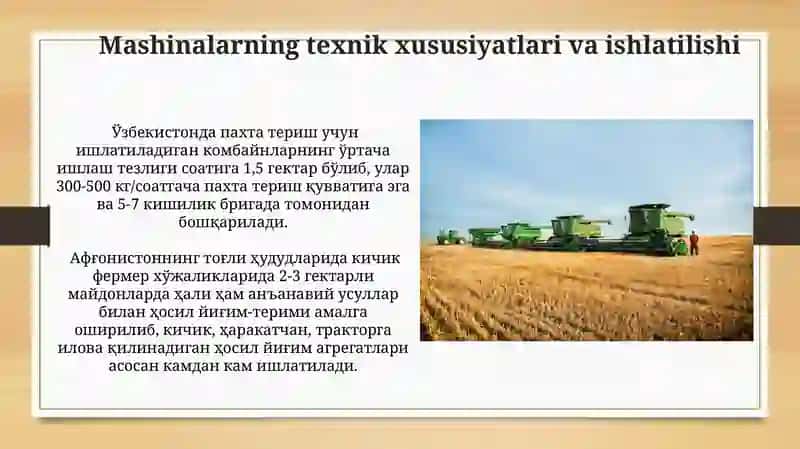 O'rim yig'im mashinalari 3