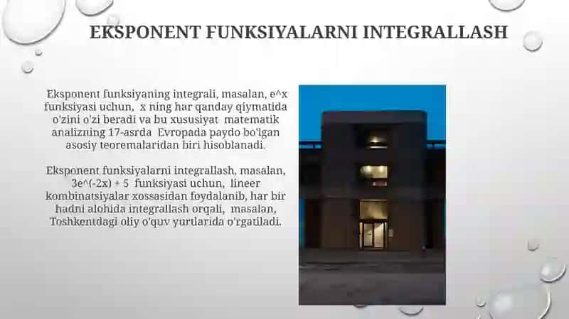 Eksponent funksiyalarni integrallash 3