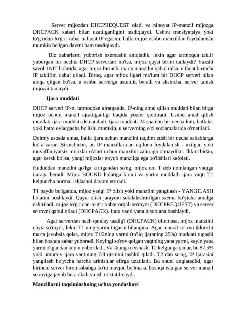 DHCP ishlash tamoyili ,cisco packet trecerda dhcp sozlash 3