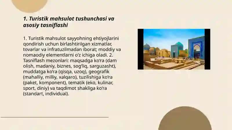 Turistik mahsulotlarning turlari va ularning taqsimlanishi 3