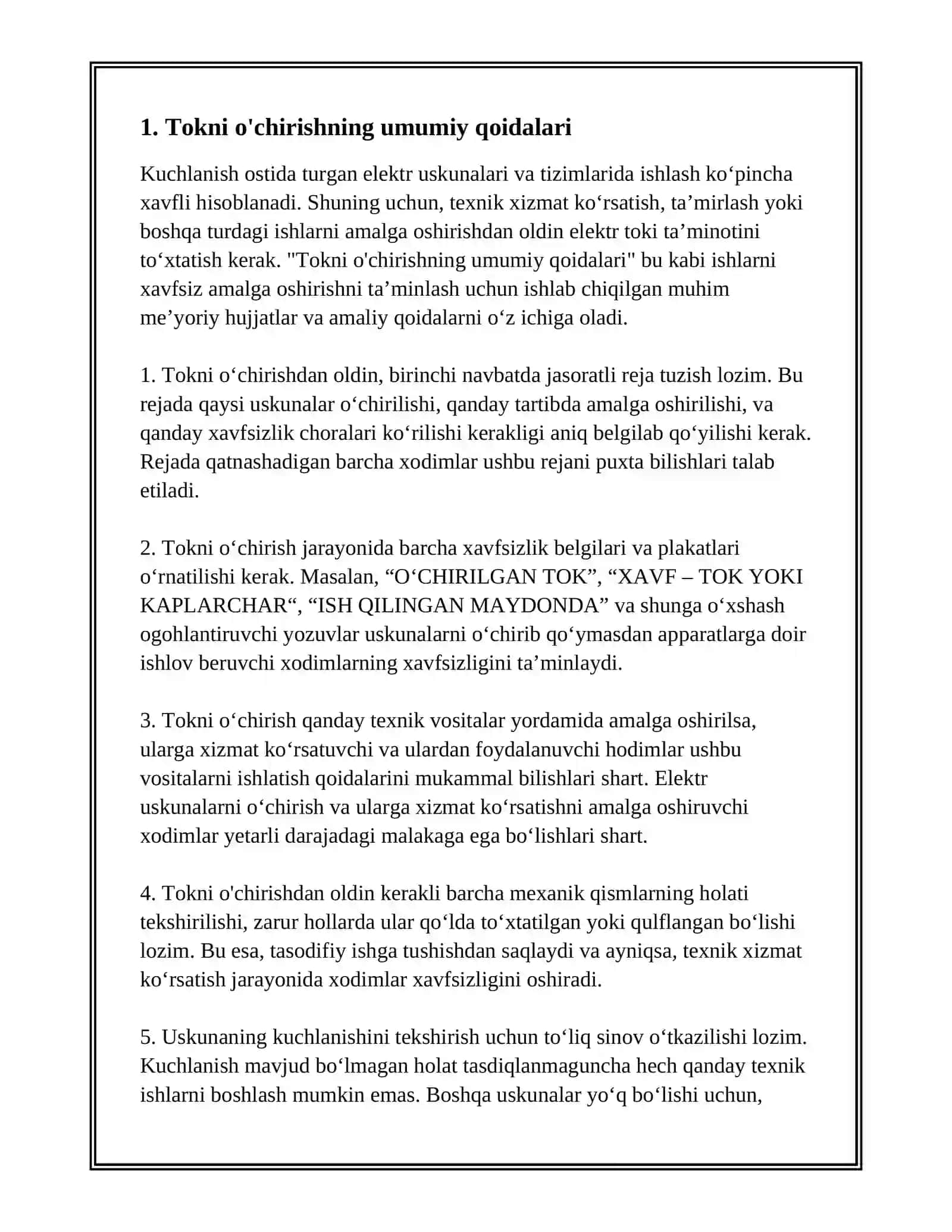 TOK KESISH QOIDALARI 3