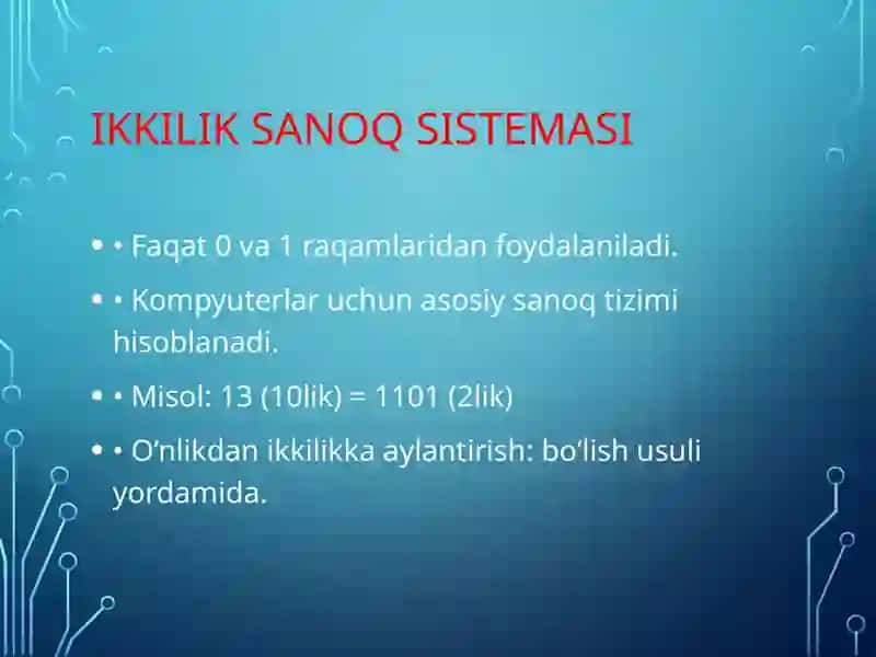 Sanoq sistemalari nima? 3
