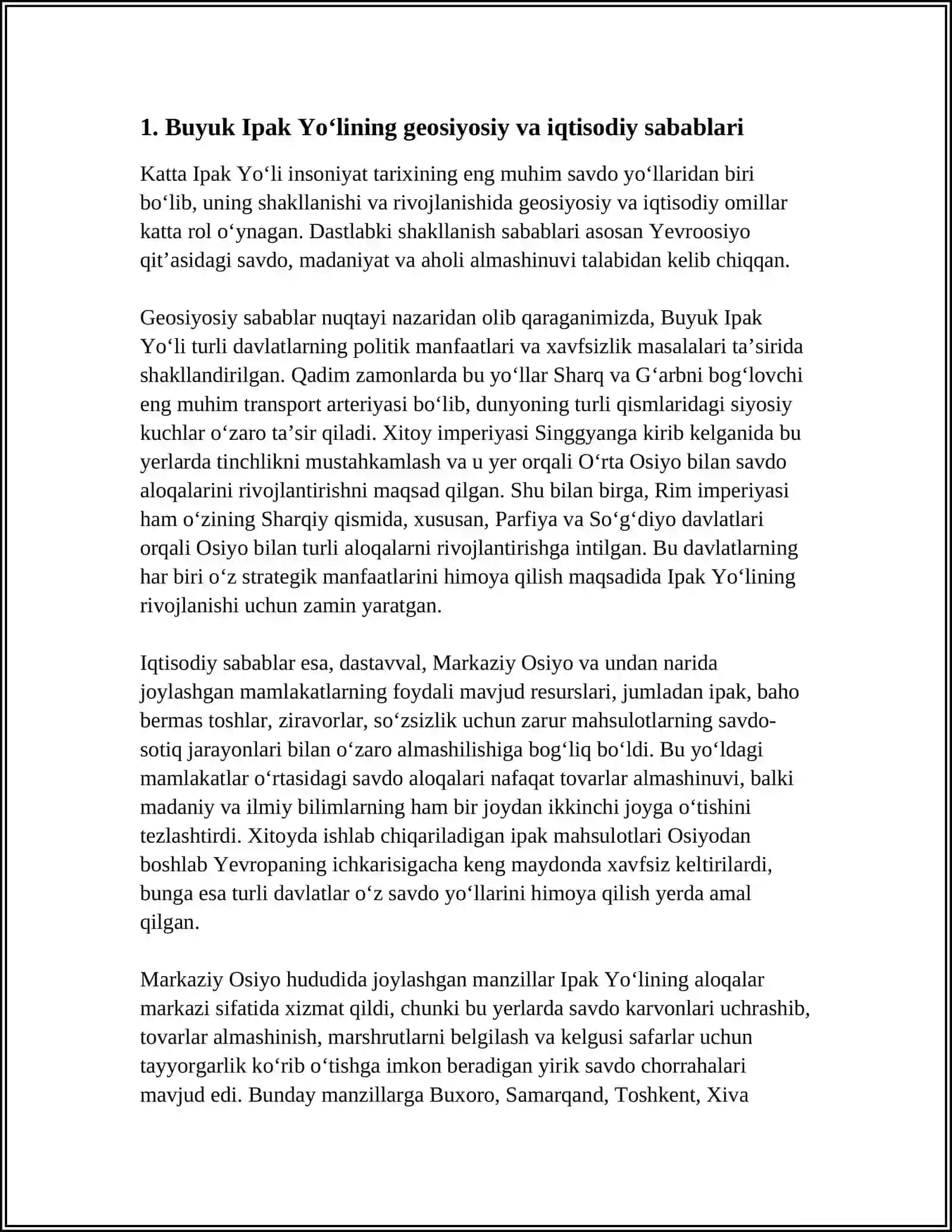 BUYUK IPAK YOʻLINING SHAKLLANISH TARIXI 3