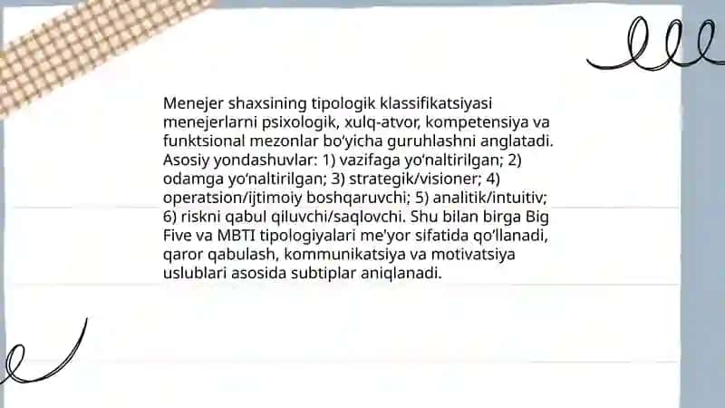 Menejer shaxsi tipologiyasi 3
