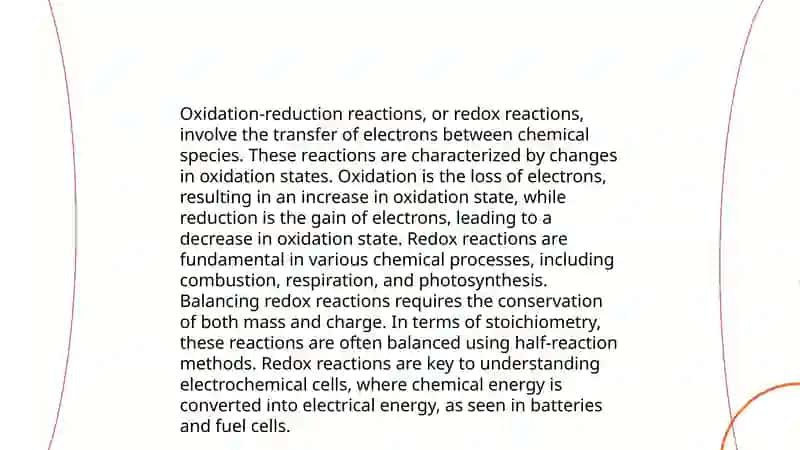 Studying the dependence of oxidation-reduction reactions 3