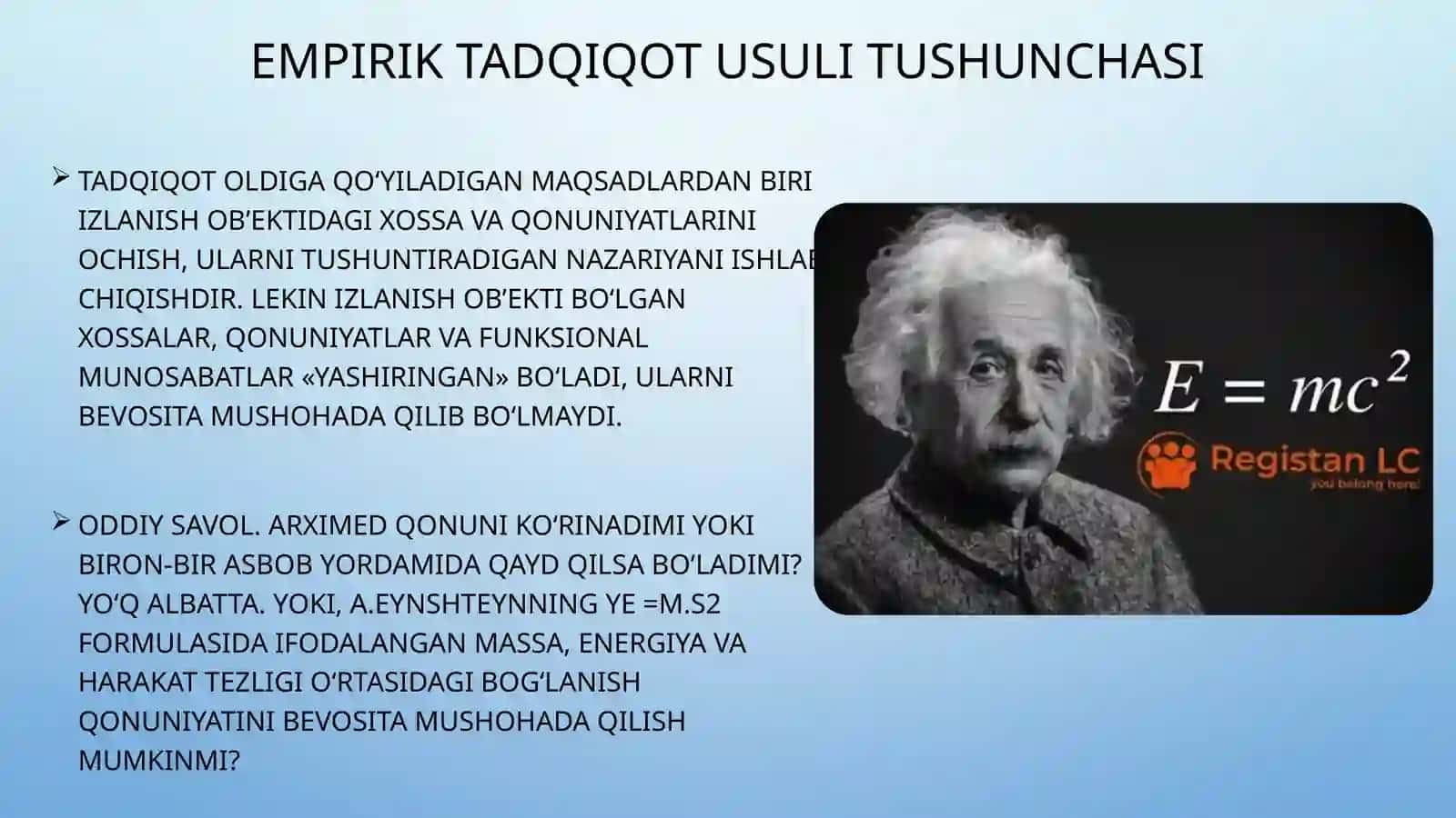 ILMIY TADQIQOTNING EMPIRIK USULLARI VA NAZARIY DARAJASI 3