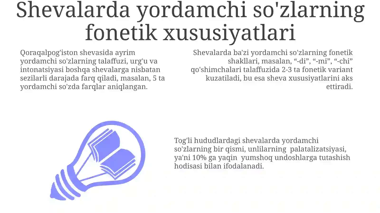 O’zbek shevalarida yordamchi so’zlar 3