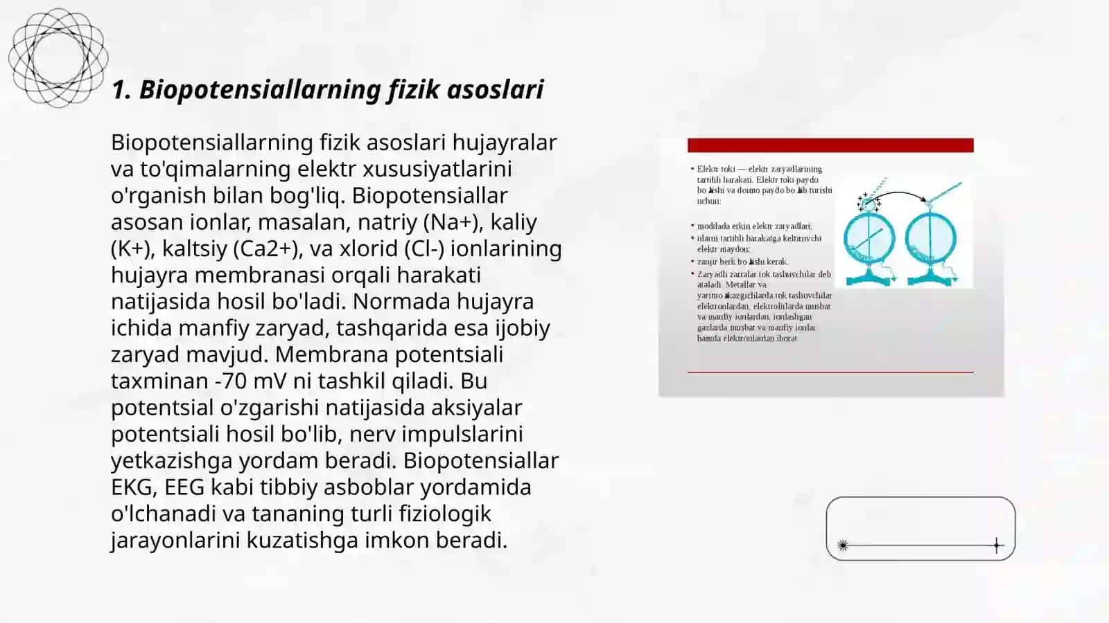 Biopotensiallarning fizik asoslari 3