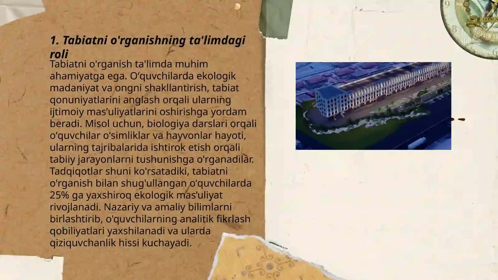 MTT da tabiat bilan tanishtirishning ahamiyati 3