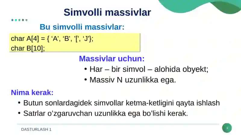 SATRLAR VA KENGAYTIRILGAN BELGILAR 3
