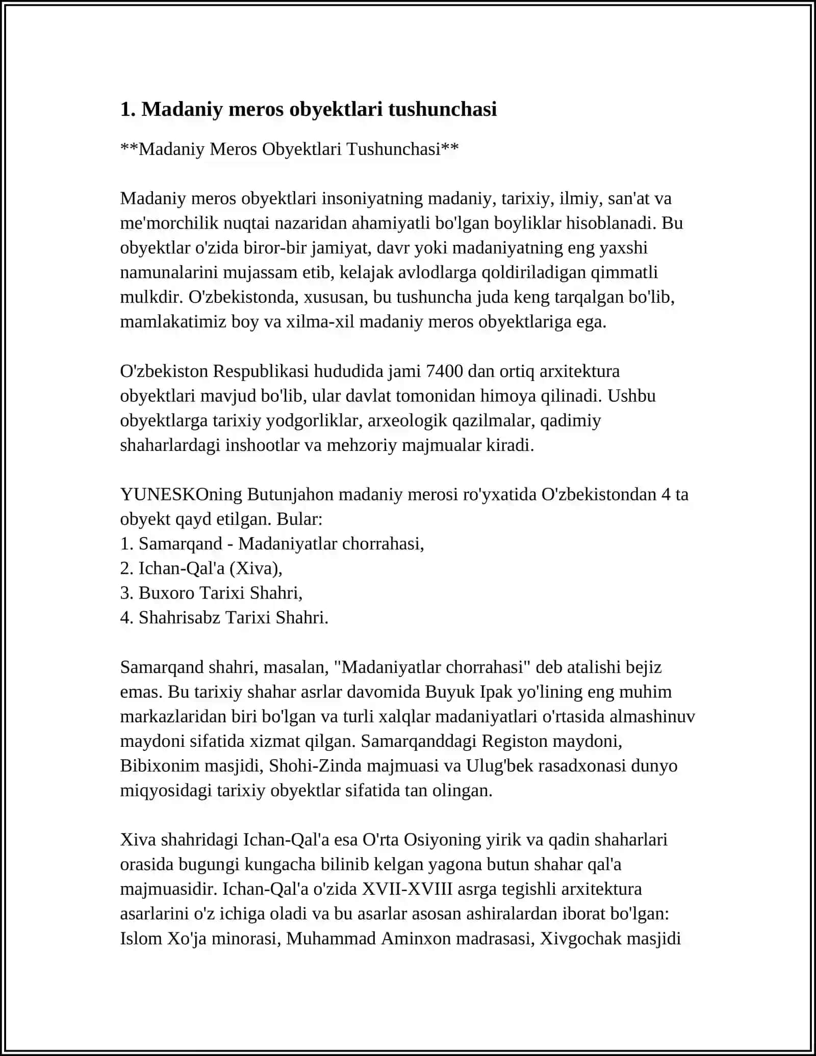 MADANIY MEROS OBYEKTLARI KADASTRINI YURITISHNI TASHKIL QILISH 3