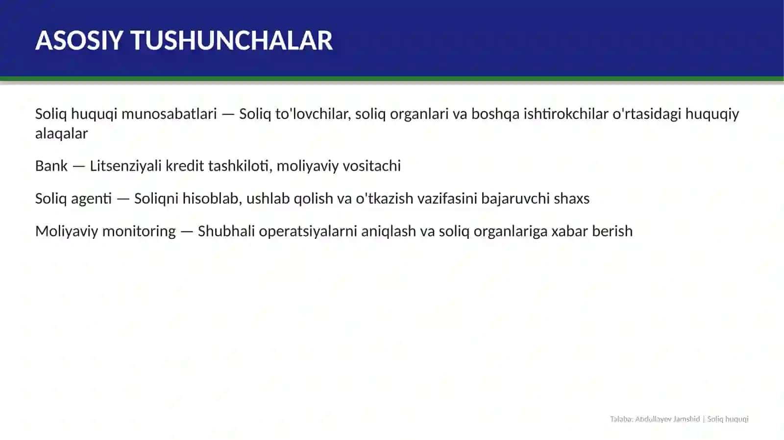 SOLIQ HUQUQI MUNOSABATLARIDABANKLARNING ISHTIROKI 3