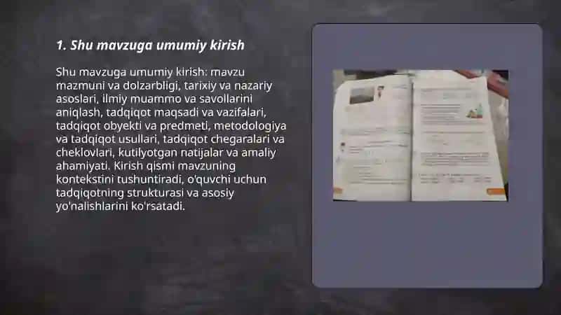 Shu mavzuga umumiy kirish 3