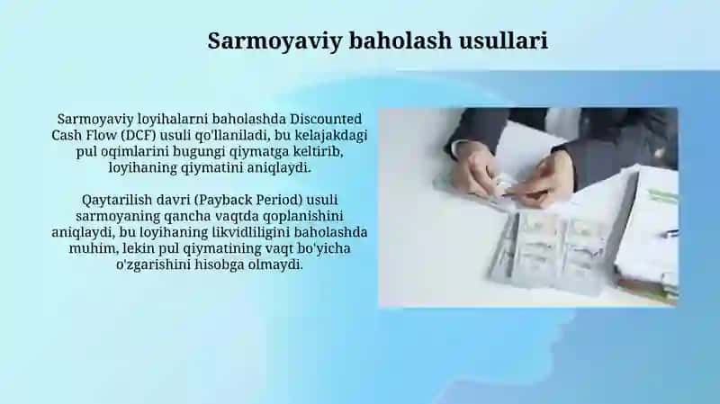 Kapital qo'yilmalar samaradorligini Tahlili 3