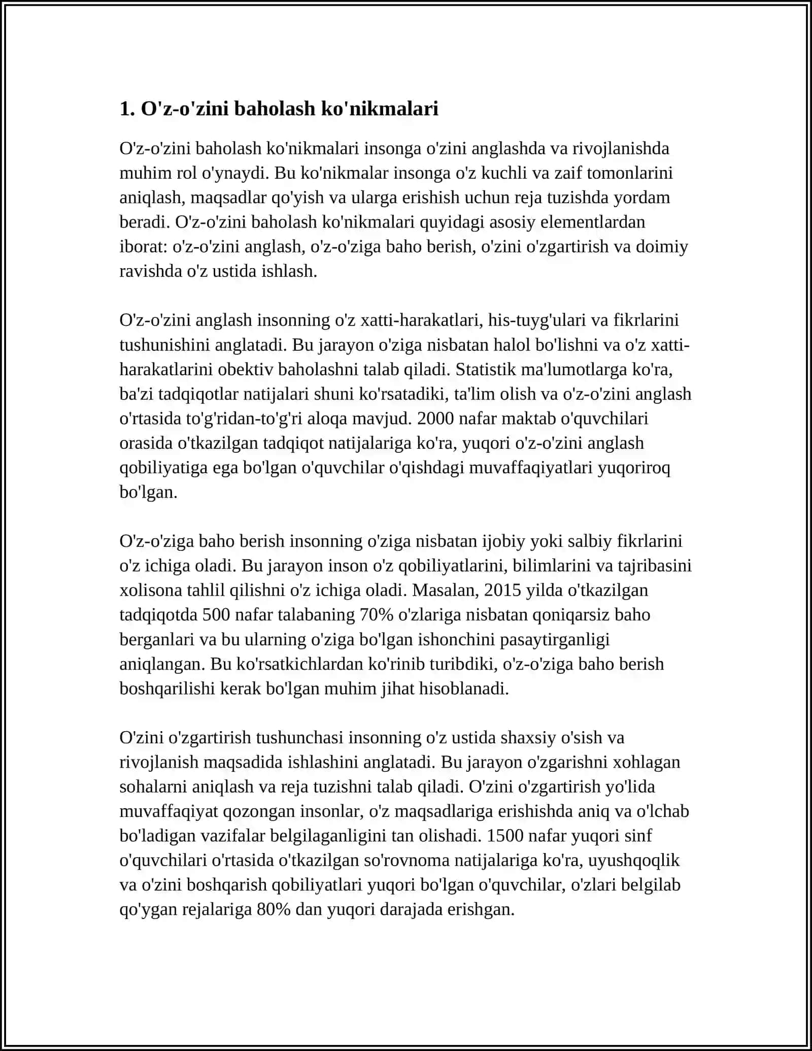O'Z-O'ZINI BOSHQARISH KO'NIKMASINI RIVOJLANTIRISH YO'LLARI 3