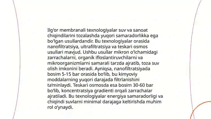 Ilg'or membranali texnologiyalar 3