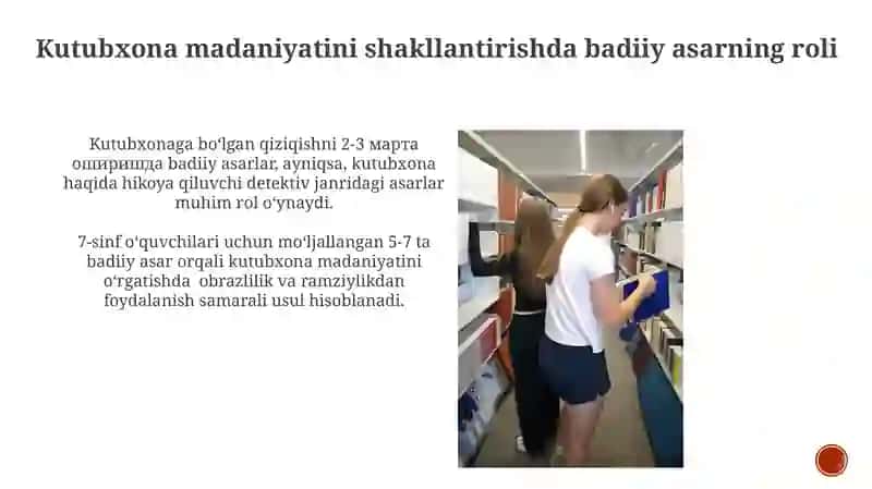 Badiiy asarlar bilan kutubxonachilik mavzusi 3