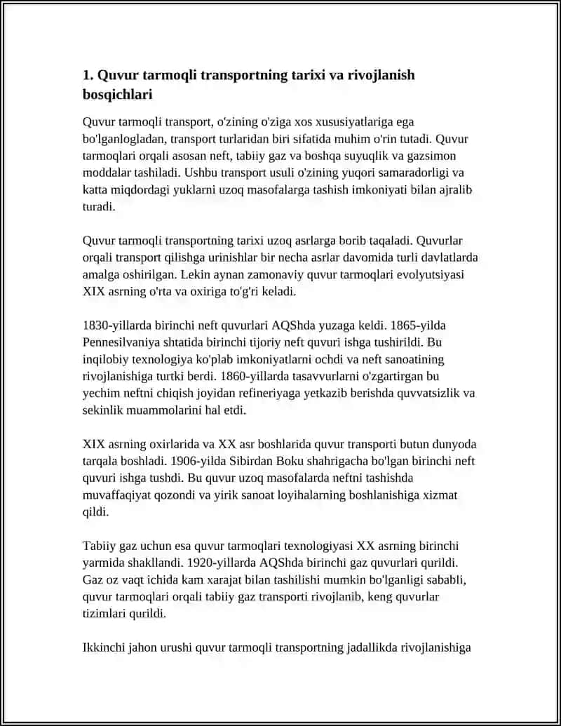 Quvur Tarmoqli Transport 3