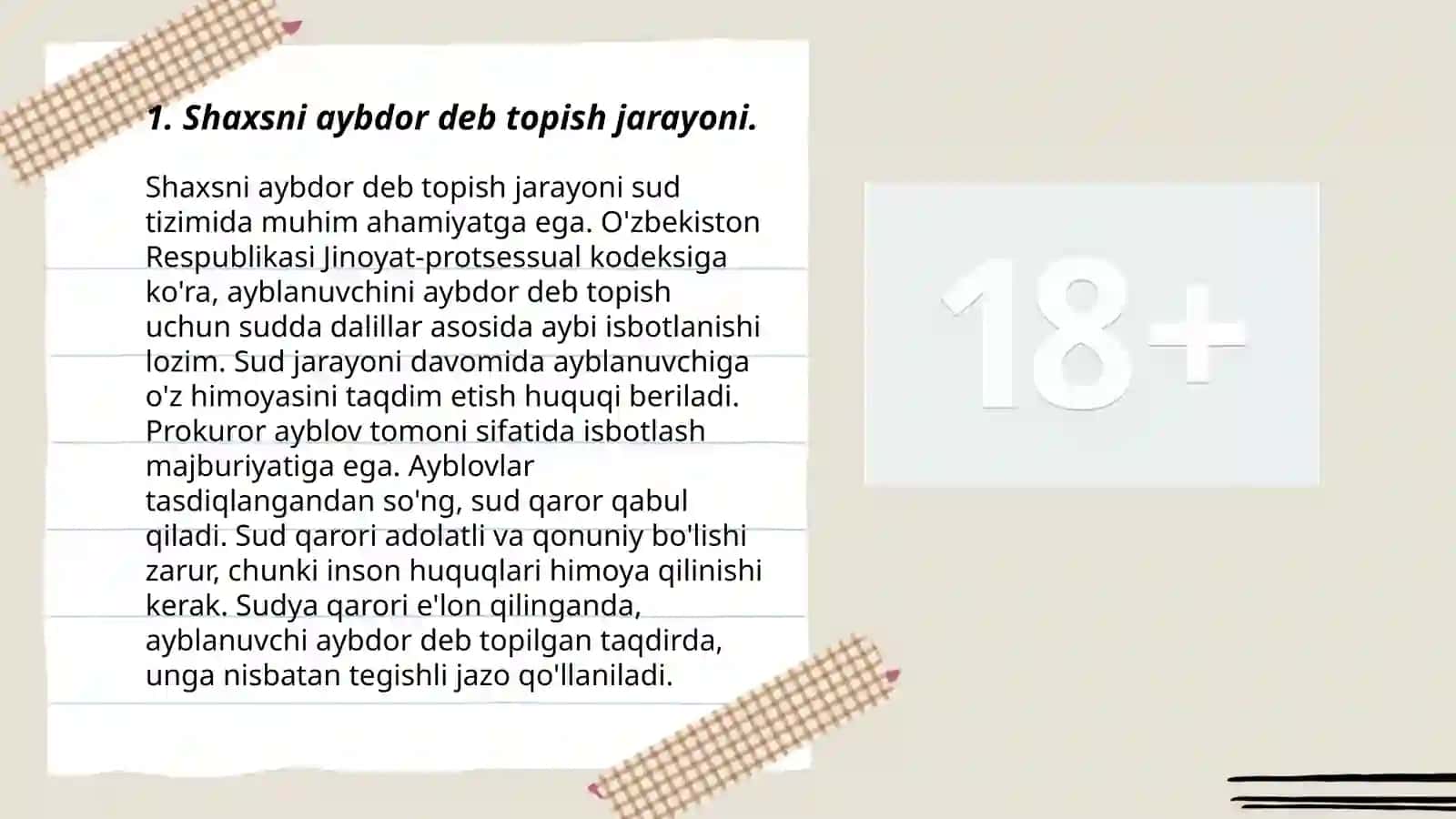 Shaxsni aybdor deb topish jarayoni 3