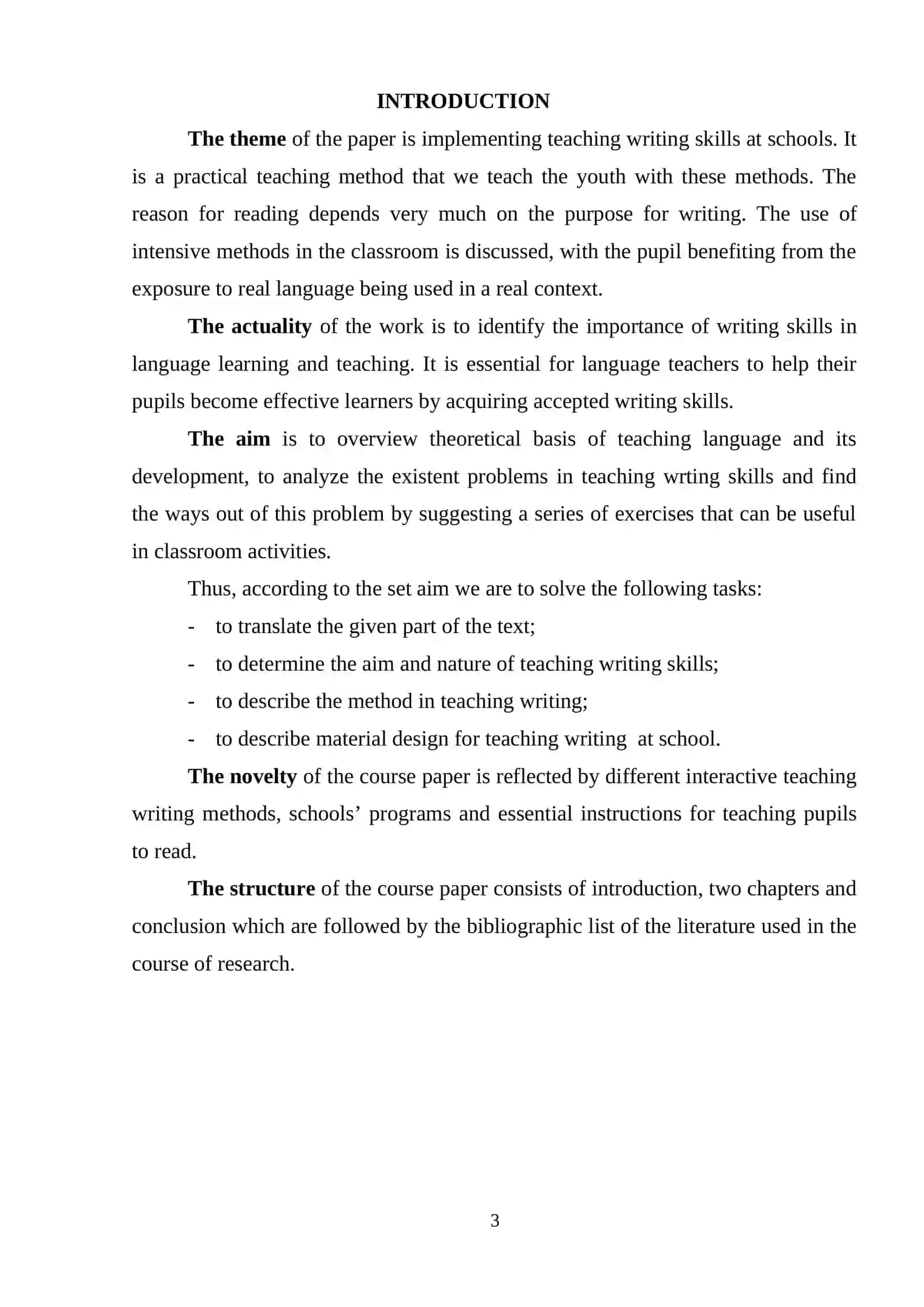 COURSE PAPER THEME: Working with errors in teaching writing 3