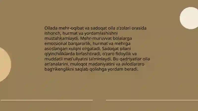 Oilaning qadriyatga doir jihatlari 3