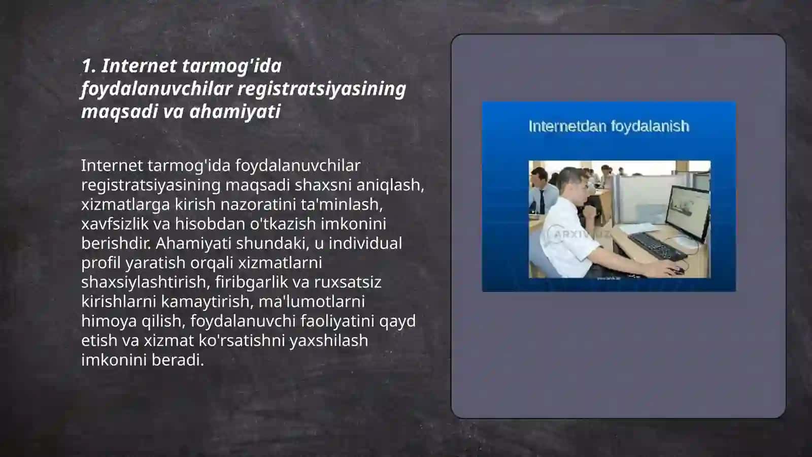 Internet tarmogida foydalanuvchilar registratsiyasi 3