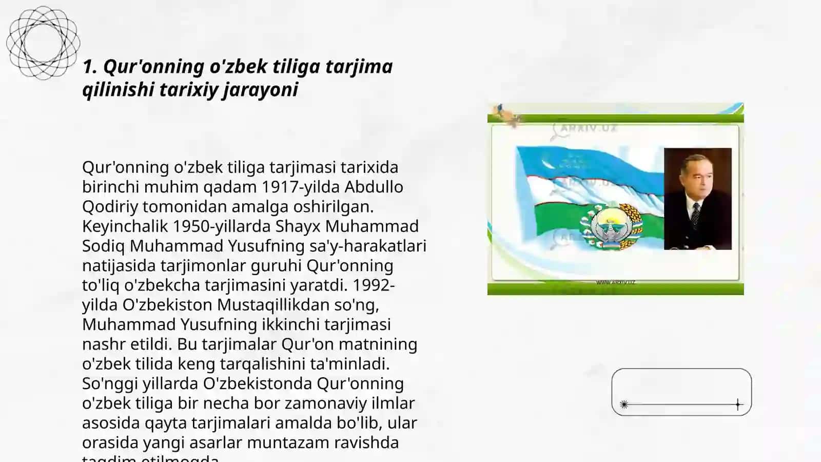 Qur'onning o'zbek tiliga tarjima gilinishi va tafsirlari 3
