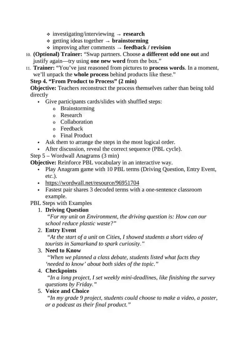 Cluster School CPD Session Plan 9 3