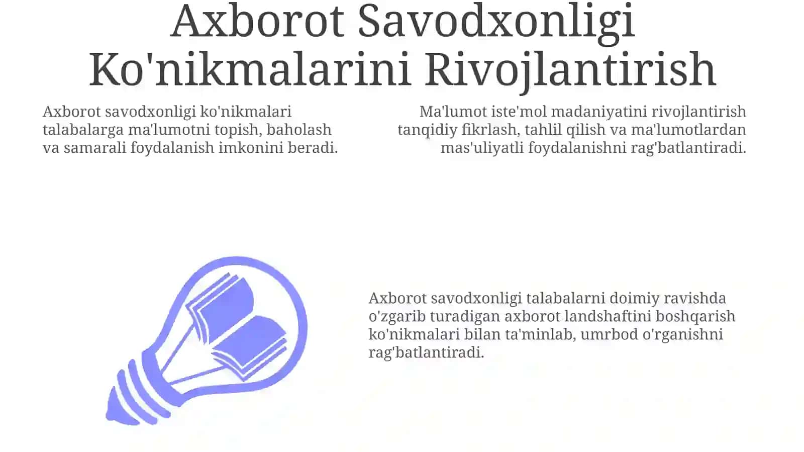 Axborot Savodxonligi Ko'nikmalari Rivojlantirish 3