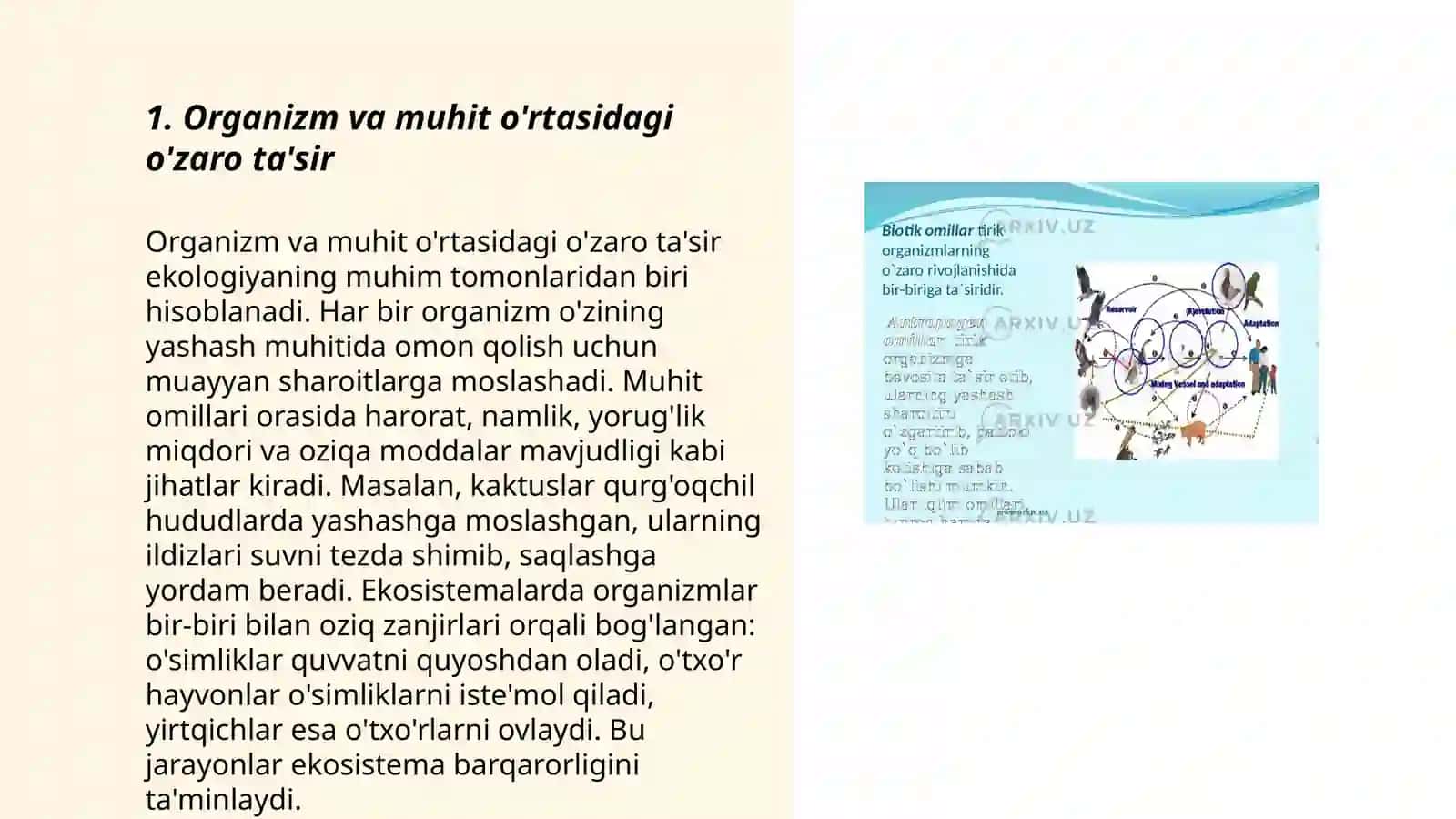 Organizm va muhit 3