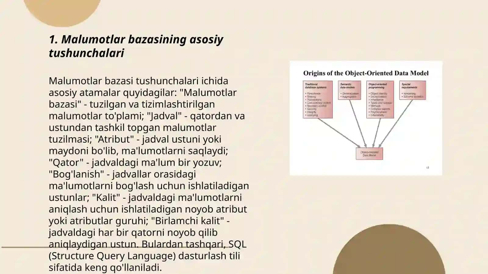Malumotlar bazasini yaratish modeli 3
