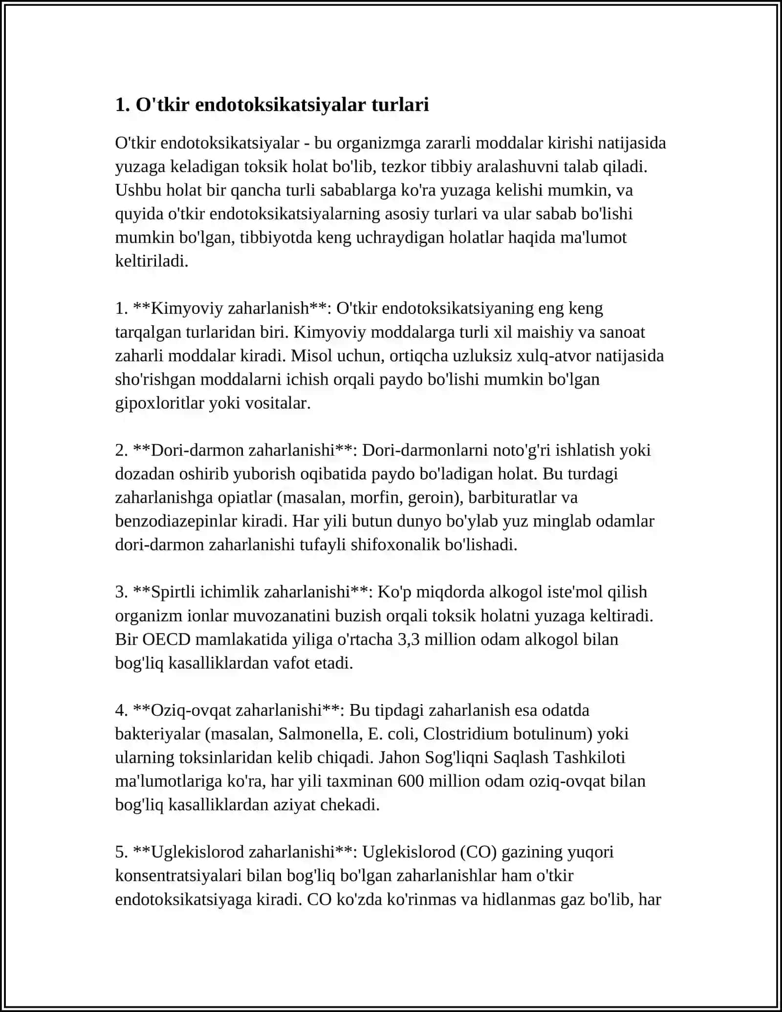 O'TKIR ENDOGEN INTOKSIKATSIYALAR,KOMALAR 3