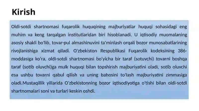 Oldi-sotdishartnomasining fuqarolik huquqiy muammolari 3