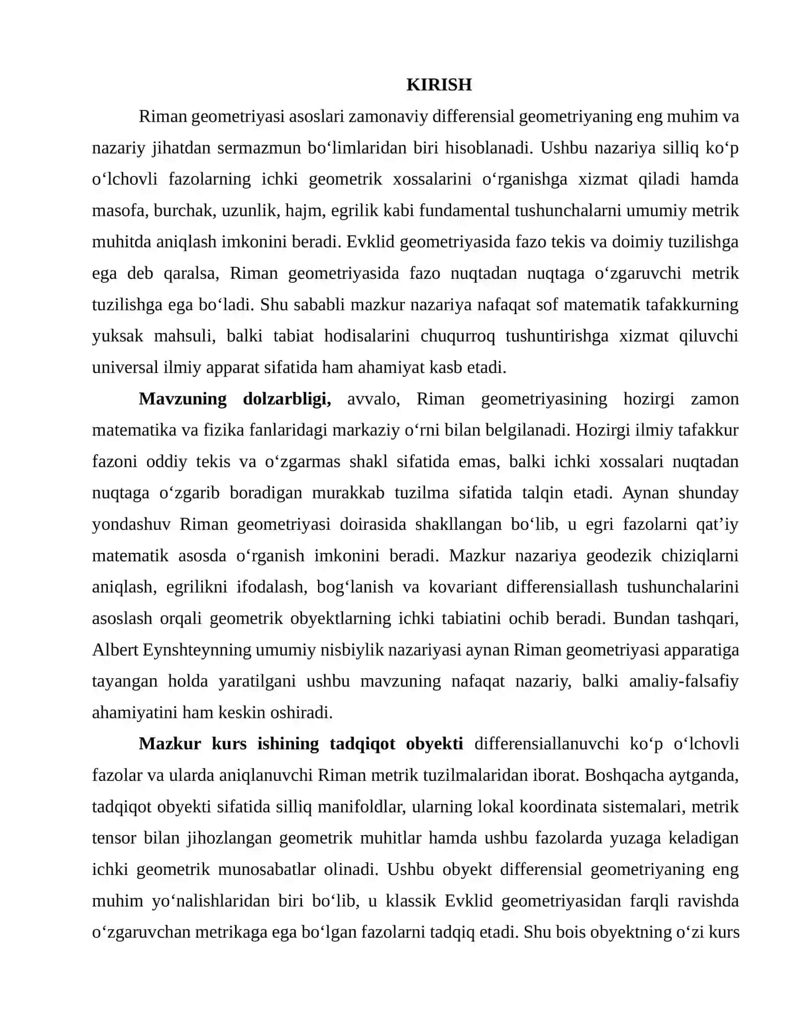 Riman geometriyasi asoslari 3